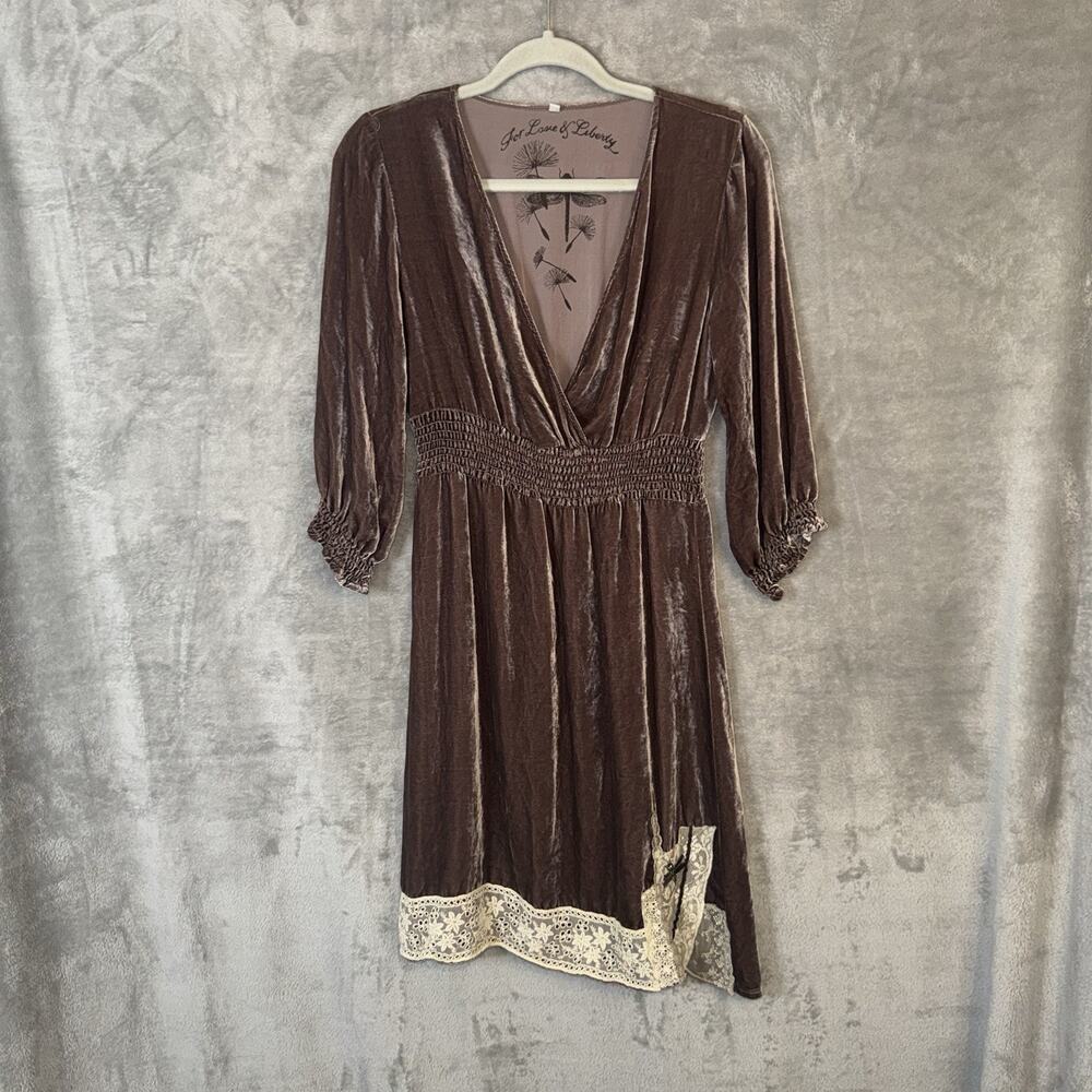 Johnny Was For Love and Liberty Velvet Dress Size Small Boho Festival